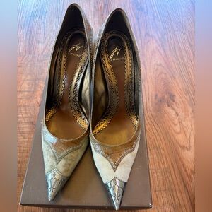 J Vincent Tan and Metallic Wedge heels